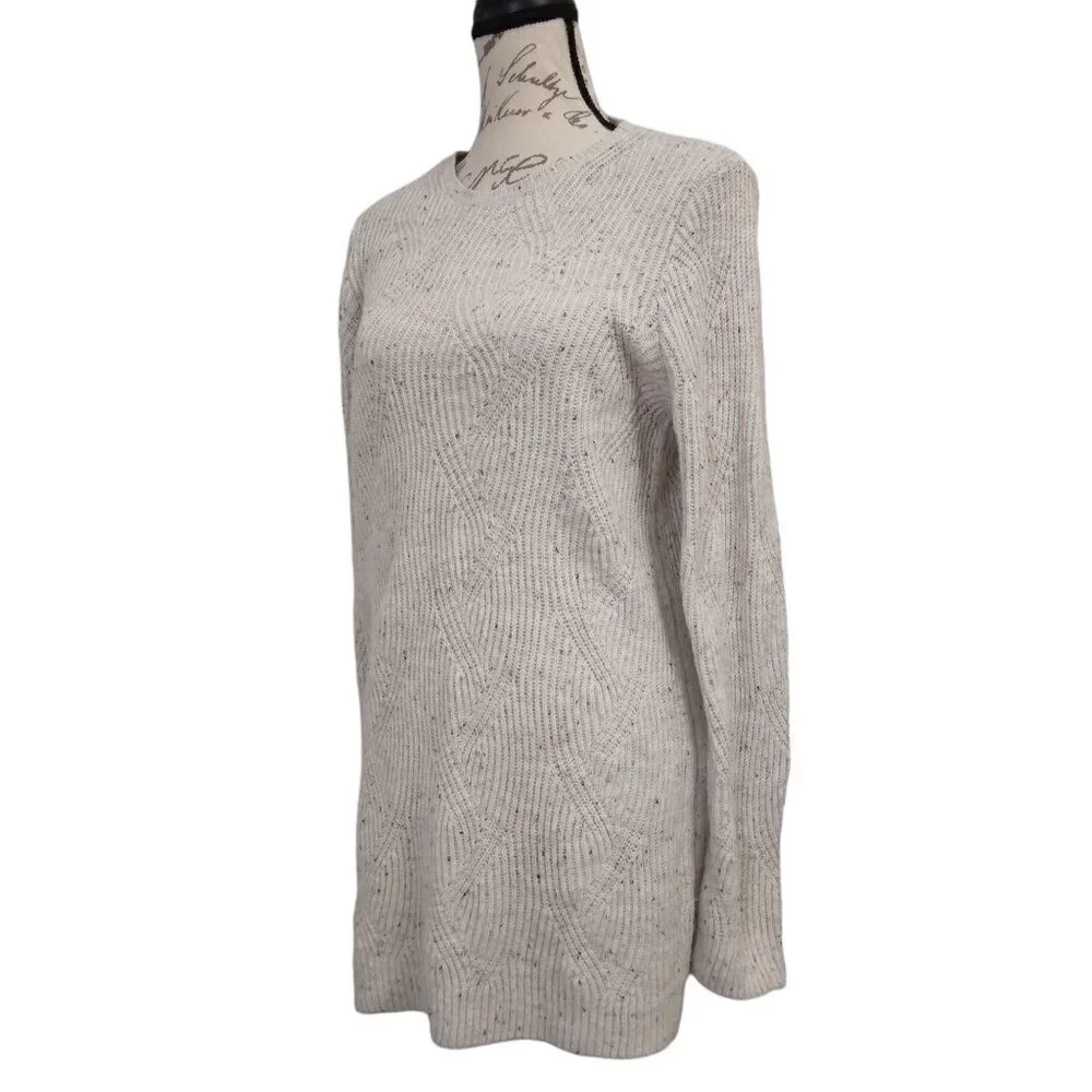 J Jill | Cotton Knit Cream Confetti Tunic Sweater | Size M